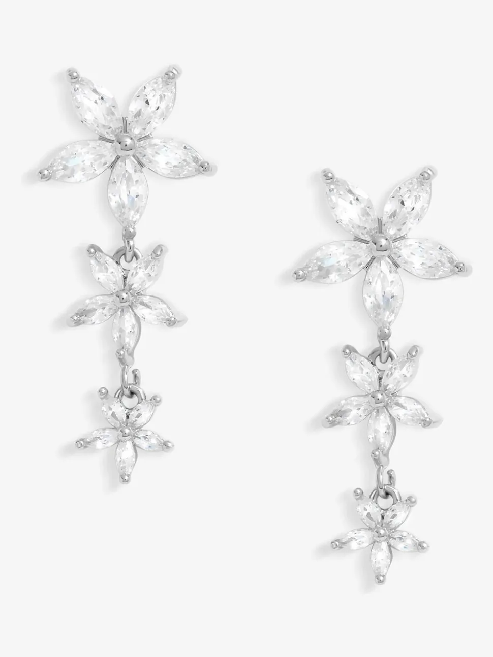 Jon Richard Boucles d’oreilles Huggie à fleurs mixtes en zircone cubique
