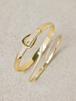 Jon Richard Bracelet plaqué 18K et boucle pavée