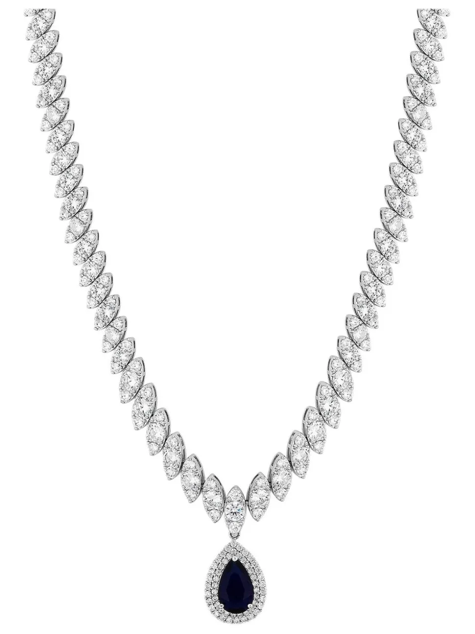 Jon Richard Collier plaqué rhodium avec zircone cubique dans un coffret cadeau