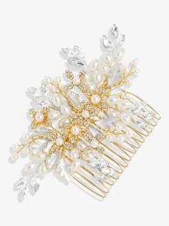 Jon Richard Peigne fleuri en cristal perlé