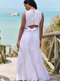 Jupe B by Ted Baker Broidery Beach blanche
