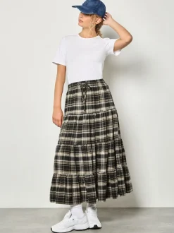Jupe boohoo à volants abricot