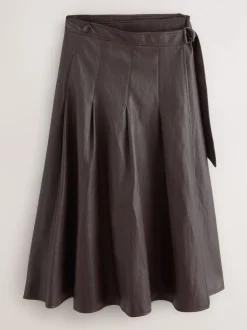 Jupe Kilt mi-longue Nodinary en similicuir