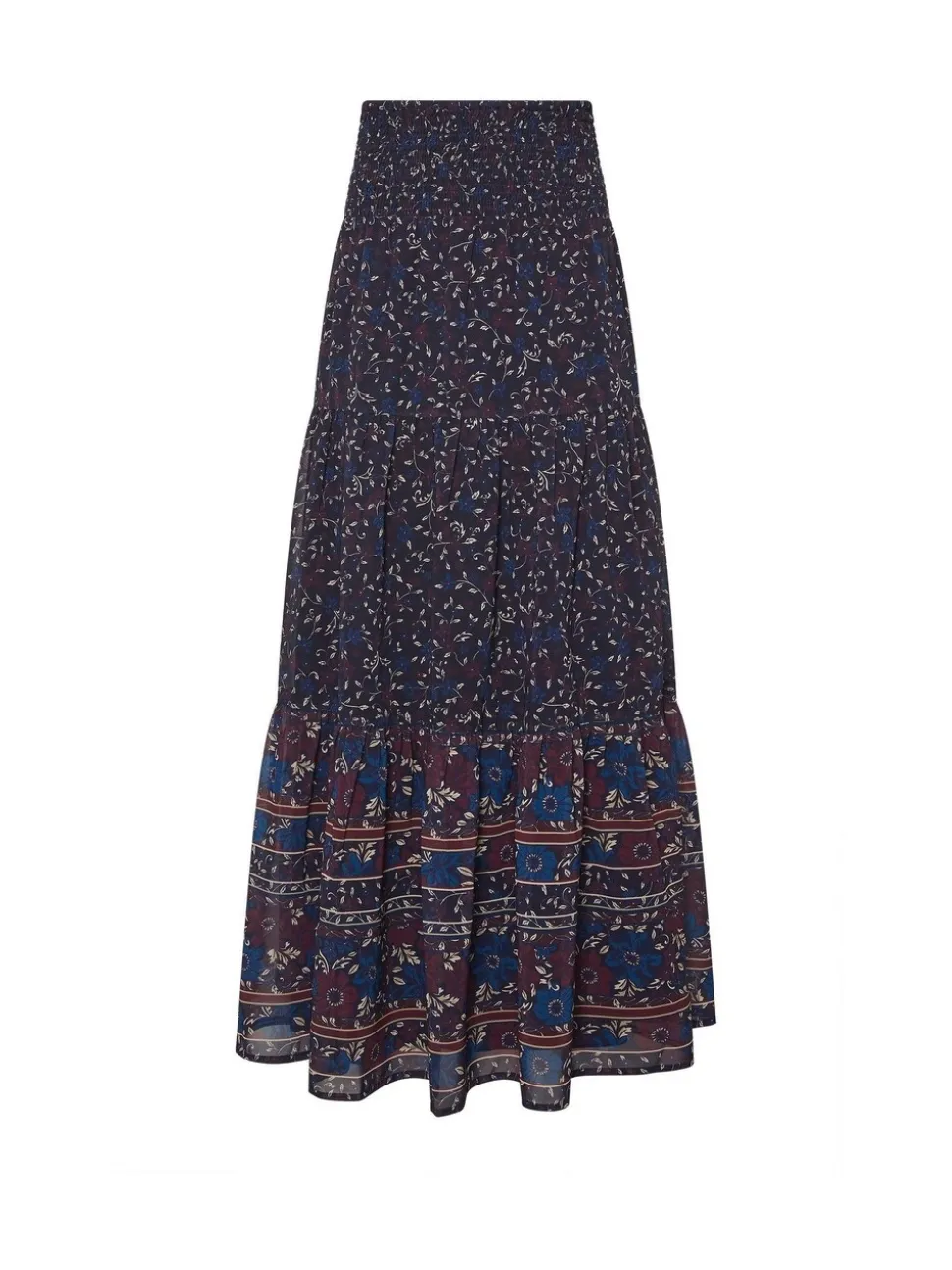Jupe Long Tall Sally Fleurie à bordures étagées