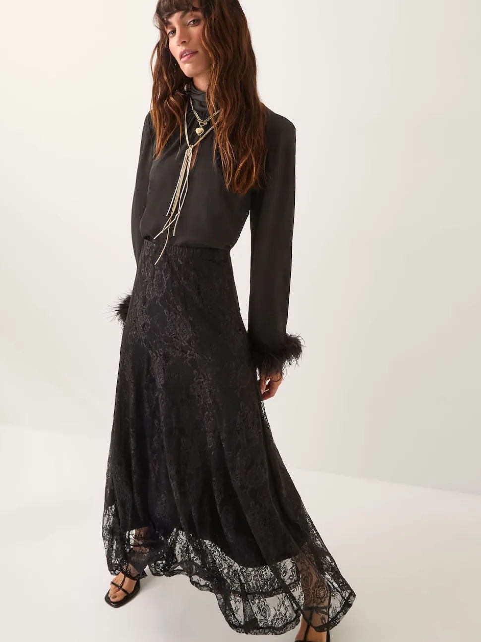 Jupe longue Monsoon Luna en dentelle