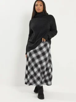Jupe maxi Yours Curve à carreaux