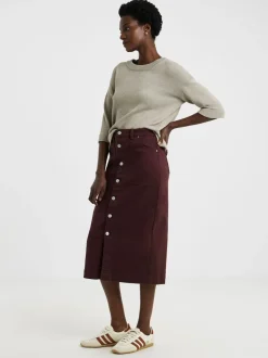 Jupe midi JD Williams en jean boutonnée
