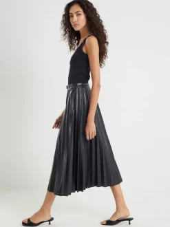 Jupe midi plissée River Island similicuir