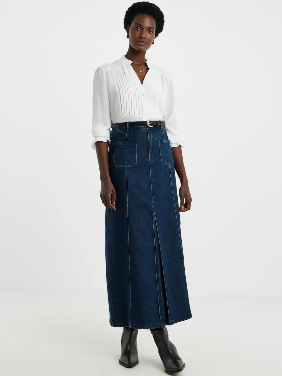 Jupe mi-longue en Denim JD Williams avec poche sur le devant