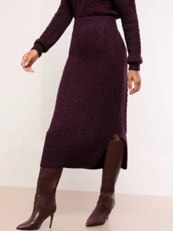 Jupe mi-longue Lipsy Co Ord en maille torsadée