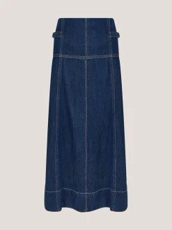 Jupe mi-longue Monsoon Brooke en Denim à coutures