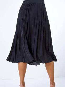 Jupe mi-longue plissée Roman Petites tailles à taille élastique