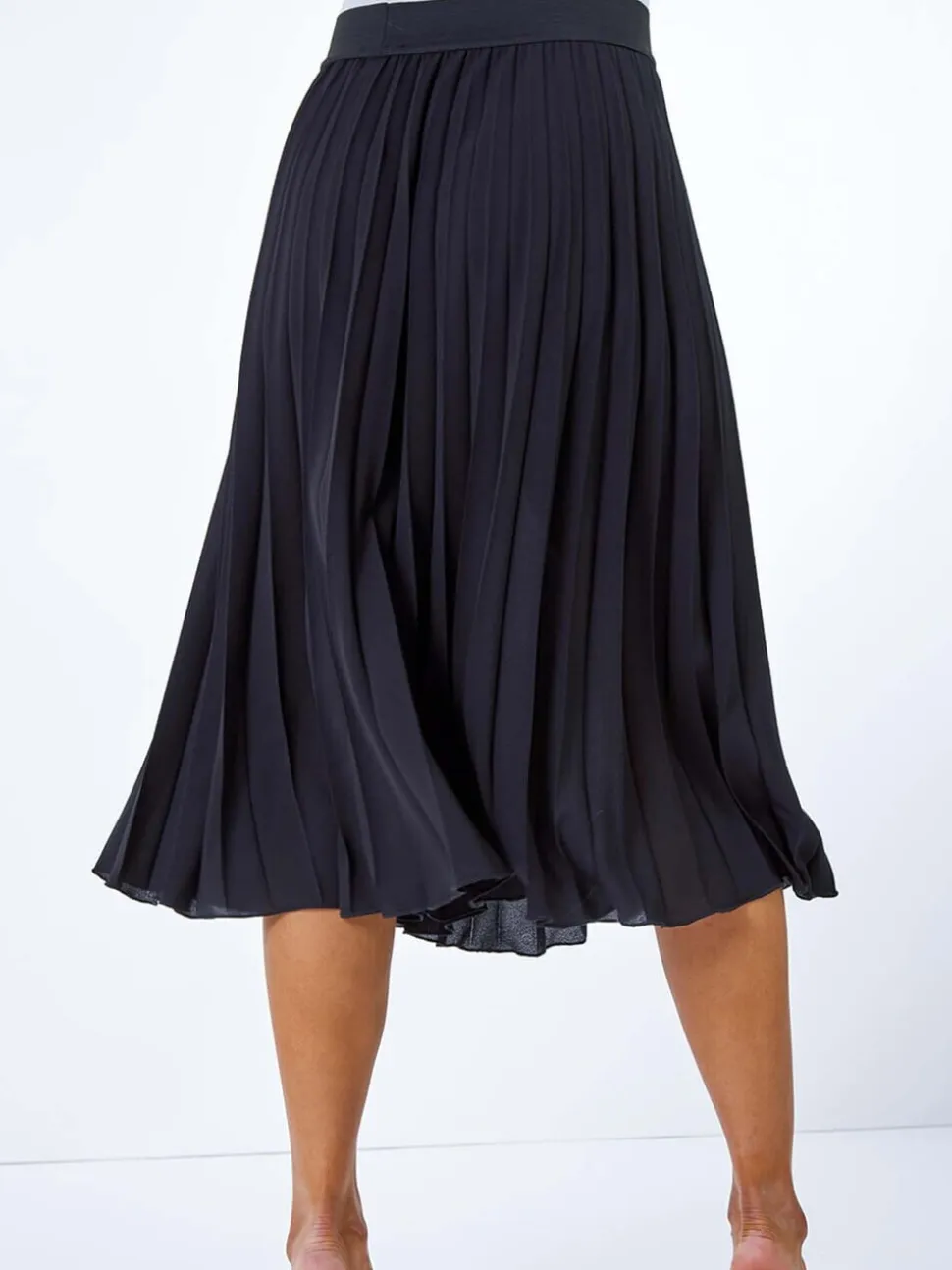 Jupe mi-longue plissée Roman Petites tailles à taille élastique