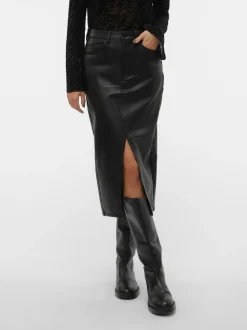 Jupe mi-longue Vero Moda similicuir