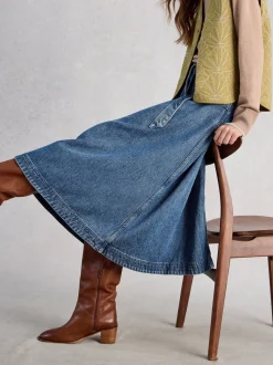 Jupe mi-longue White Stuff Lexi en Denim