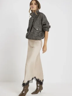 Jupe River Island en satin avec dentelle