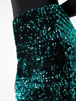 Jupe Roman extensible en velours avec ornements de sequins