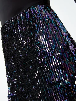 Jupe Roman extensible en velours avec ornements de sequins