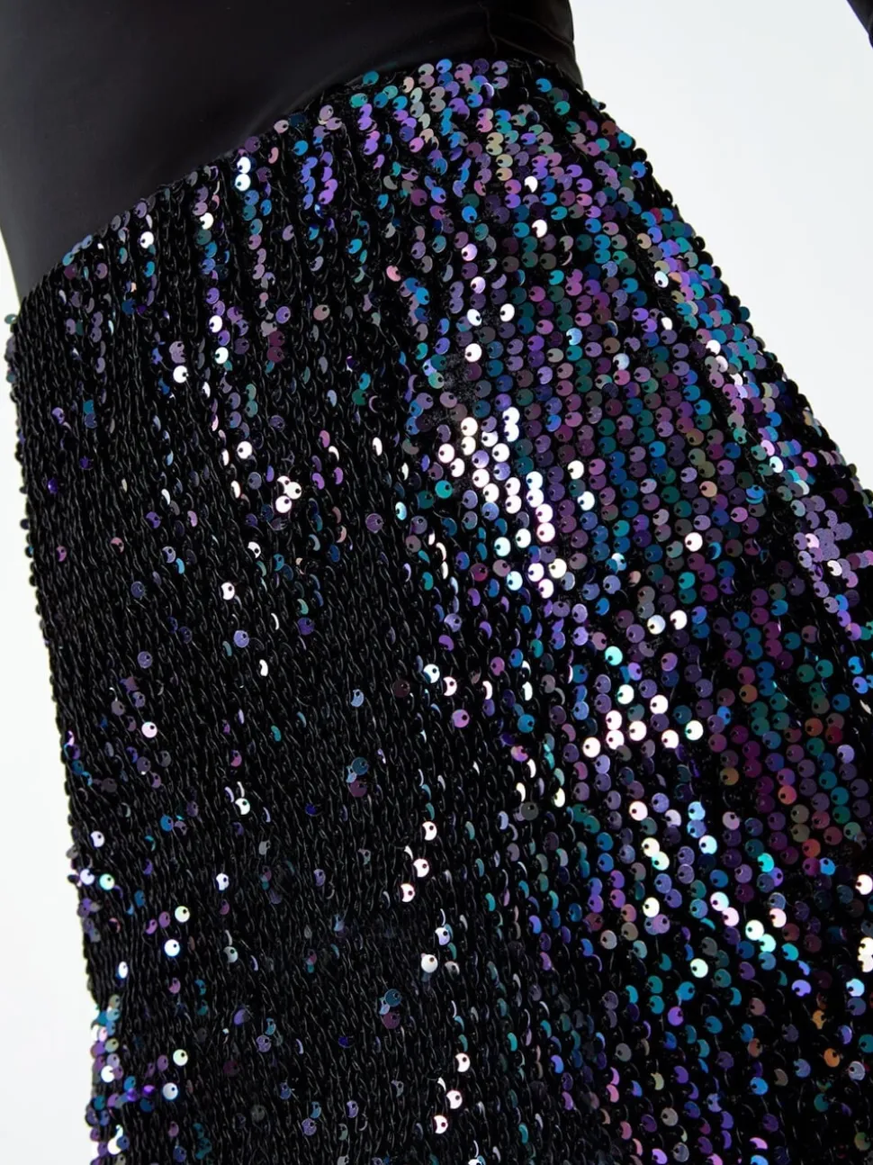 Jupe Roman extensible en velours avec ornements de sequins