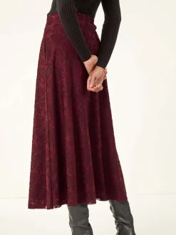 Jupe Roman fleurie texturée