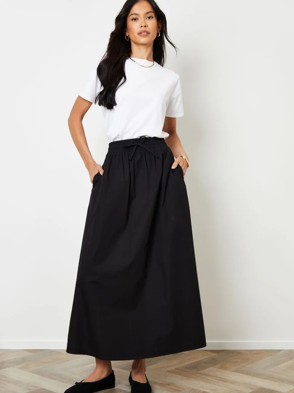 Jupe Threadbare en popeline de coton nouée à la taille avec poches
