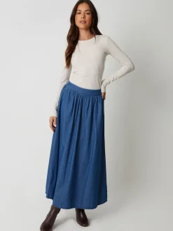 Jupe Threadbare Midaxi en Denim à enfiler