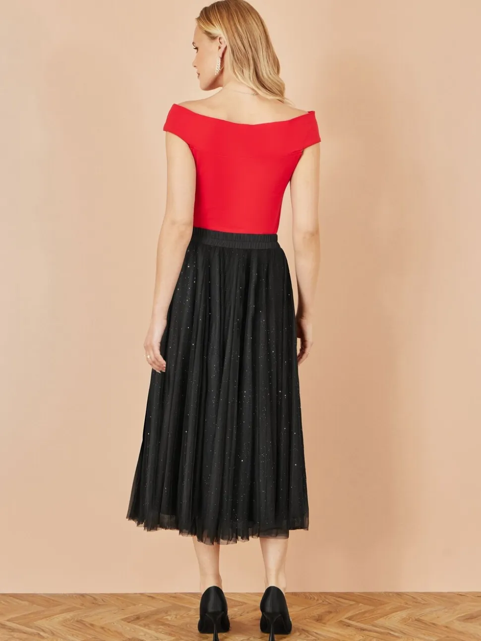 Jupe Yumi en tulle maille filet scintillante