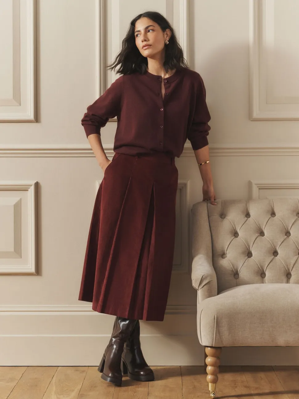 Jupes Laura Ashley Maxi en velours côtelé