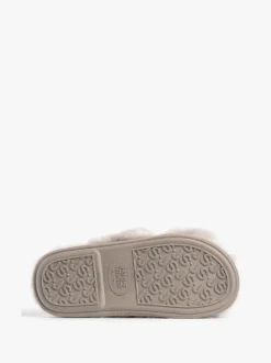 Just Sheepskin Curseur gris en peau de mouton à bout ouvert pour femme