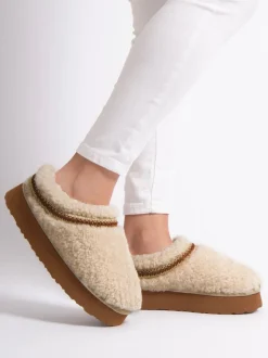 Just Sheepskin Ladies Miley Platform Mule Winter Slippers