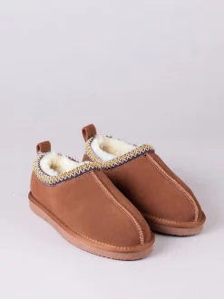 Lakeland Leather Chaussons sabots brodés en peau de mouton pour dames