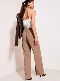 Latté neutre - Friends Like These Premium Elastic Back habillé Ample Pantalons