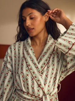 Laura Ashley Peignoir de Noël festif à rayures Kelbrook