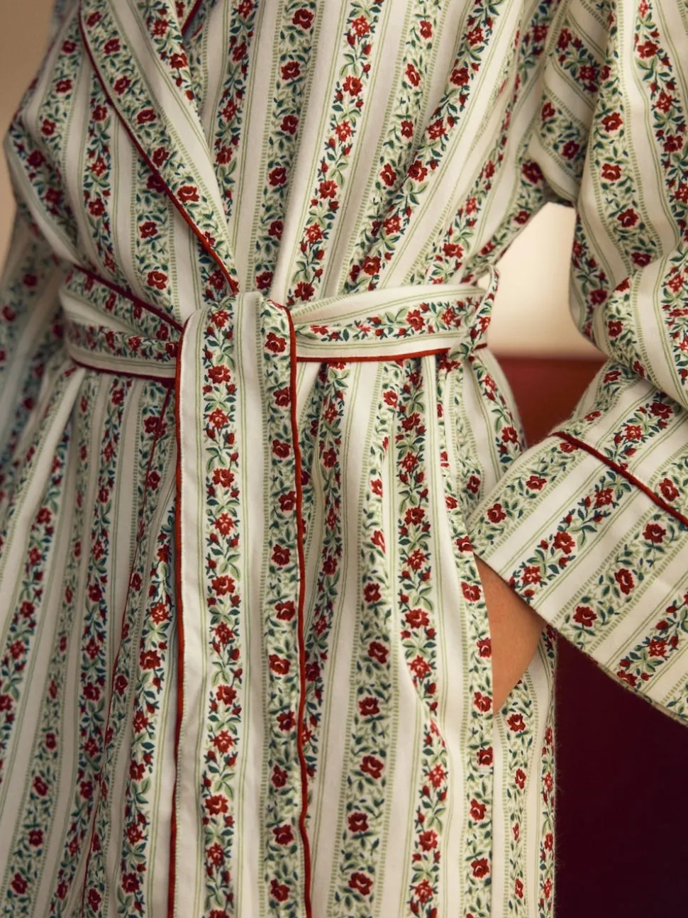 Laura Ashley Peignoir de Noël festif à rayures Kelbrook