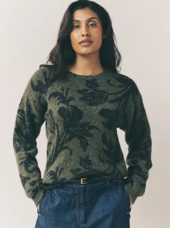 Laura Ashley Pull Col rond avec une touche de laine