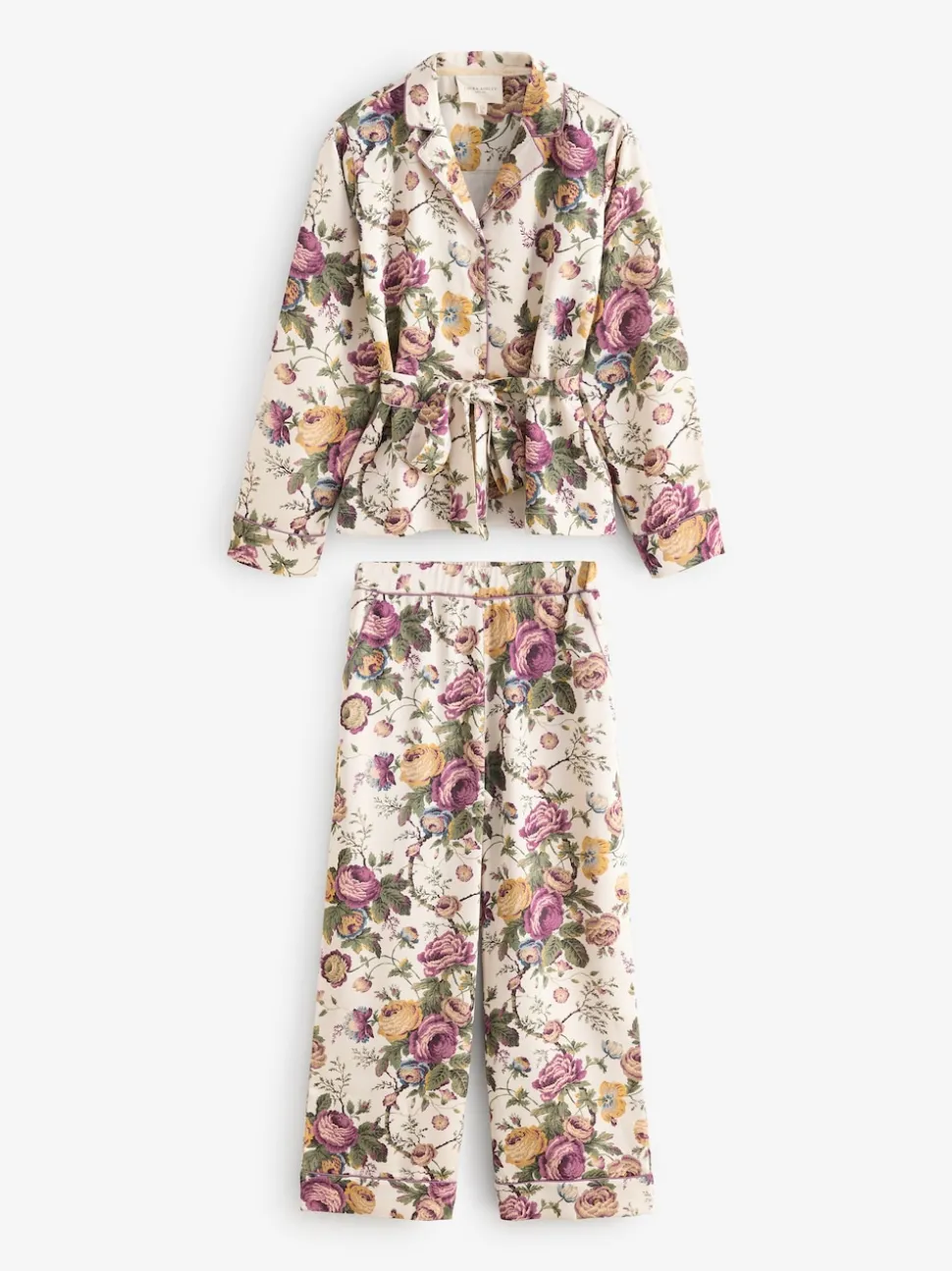 Laura Ashley pyjama boutonné en satin Uffington Roses