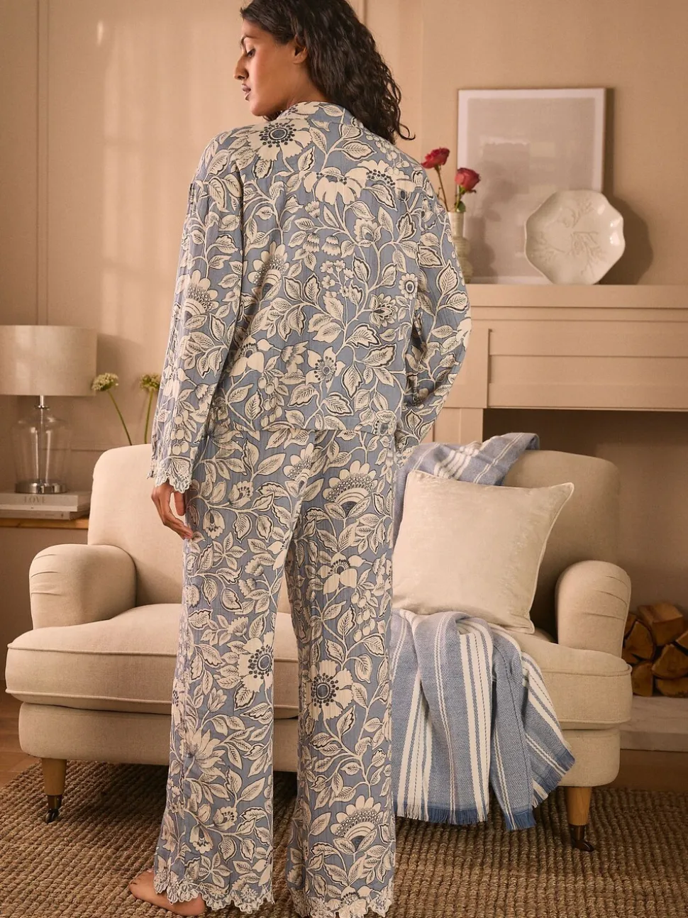 Laura Ashley Pyjama Oastbrook en coton double