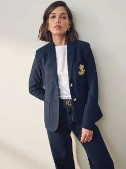Lauren Marine - Blazer Lauren Ralph Lauren Anfisa en jacquard en lingot