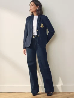 Lauren Marine - Blazer Lauren Ralph Lauren Anfisa en jacquard en lingot