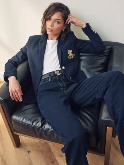 Lauren Marine - Blazer Lauren Ralph Lauren Anfisa en jacquard en lingot