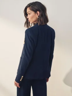Lauren Marine - Blazer Lauren Ralph Lauren Anfisa en jacquard en lingot
