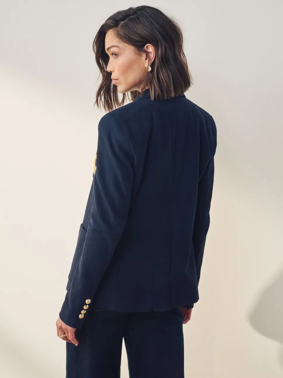 Lauren Marine - Blazer Lauren Ralph Lauren Anfisa en jacquard en lingot