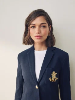 Lauren Marine - Blazer Lauren Ralph Lauren Anfisa en jacquard en lingot