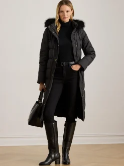 Lauren Ralph Lauren Manteau en duvet à capuche bordé de fausse fourrure
