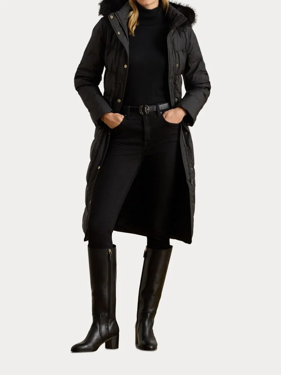 Lauren Ralph Lauren Manteau en duvet à capuche bordé de fausse fourrure