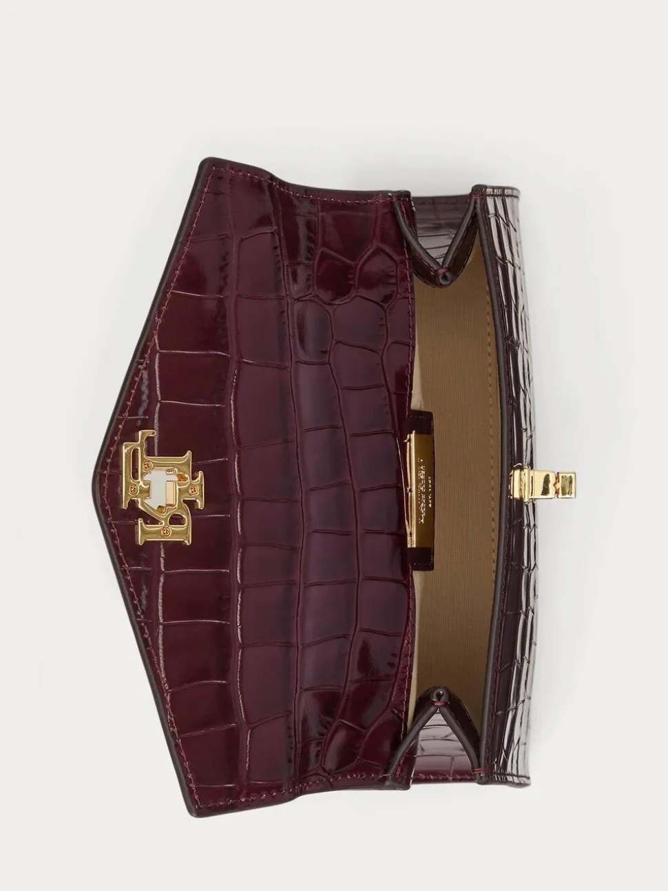 Lauren Ralph Lauren Sacoche Farrah Crocs embossé