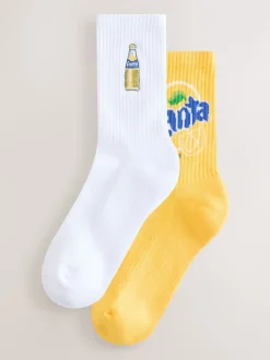 Licence Fanta Lemon - Lot de 2 paires de socquettes en maille côtelée