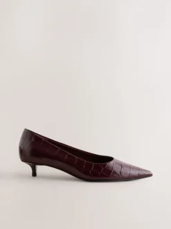 Lie-de-vin - Chaussures à talons Forever Comfort® en cuir à bout pointu