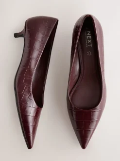 Lie-de-vin - Chaussures à talons Forever Comfort® en cuir à bout pointu