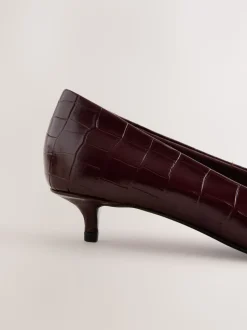 Lie-de-vin - Chaussures à talons Forever Comfort® en cuir à bout pointu